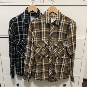 ZARA Flannel Shirts 🖤🤎🤍 Set of Two